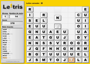 Copie d'écran de Lettris