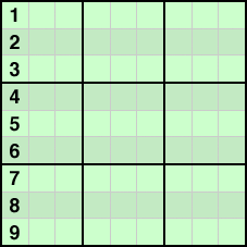 Lignes d'une grille du Sudoku