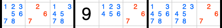 3 candidats identiques dans une ligne de Sudoku