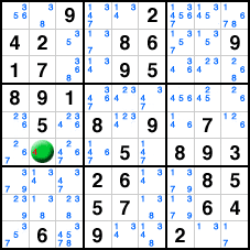 Un seul candidat dans la grille de Sudoku